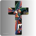 Holzkreuz in modernem Design handbemalt