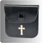 Rosenkranz Etui schwarz mit Kreuz