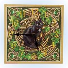 Wanduhr Schwarze Katze mit Pentagramm