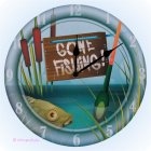 Wanduhr Gone Fishing