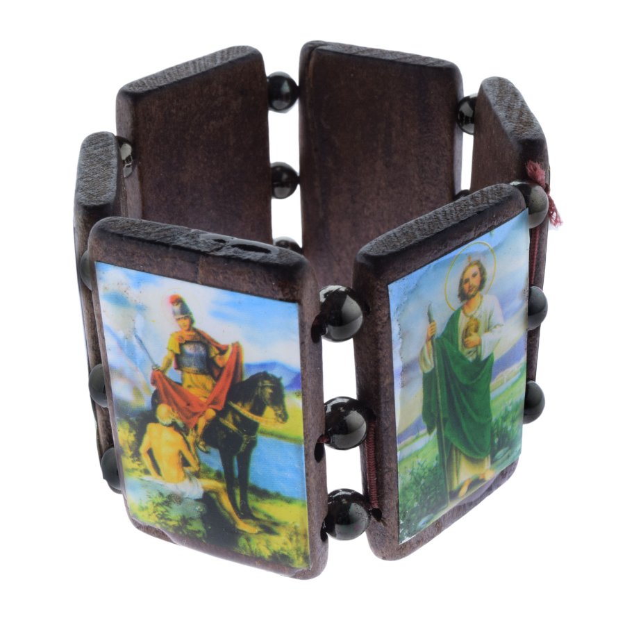 Holzarmband Armband aus Holz mit Heiligen Escapulario