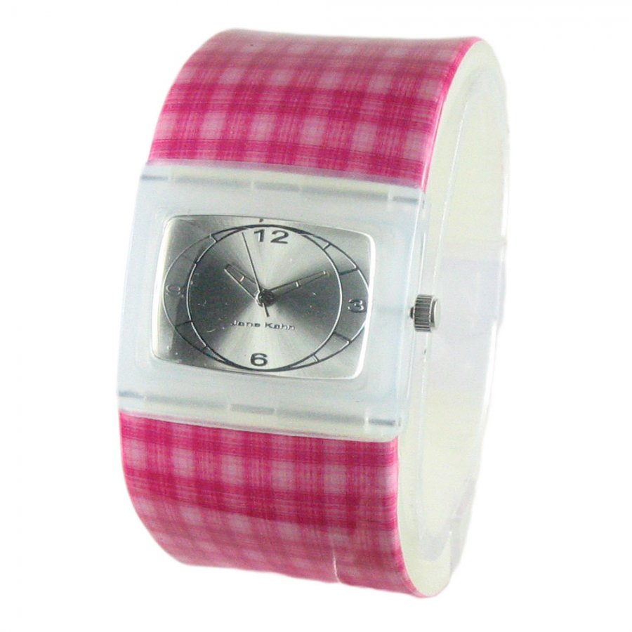 Armbanduhr Uhr Spangenuhr Pink Gingham rosa Leinwand Jane Kahn