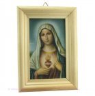 Heiligenbild Herz Mariä in Holzrahmen