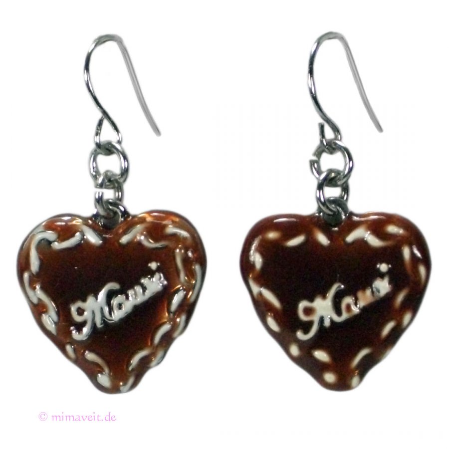 Ohrhänger mit Herz und Aufschrift Mausi