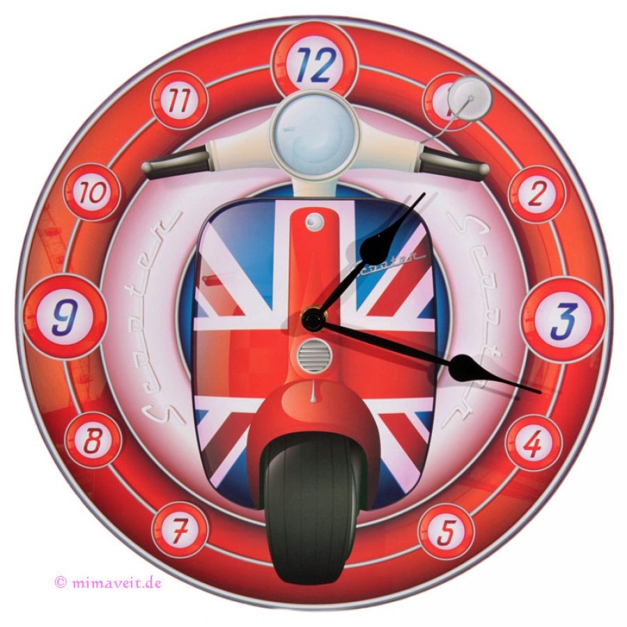 Wanduhr London GB Scooter Design