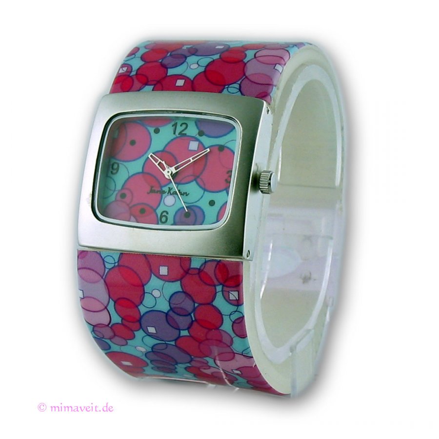 Armbanduhr Uhr Spangenuhr Bubbly Blue Luftblasen Seifenblasen Jane Kahn