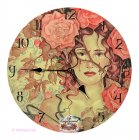 Wanduhr It's just a Scratch Mädchen mit Rosen