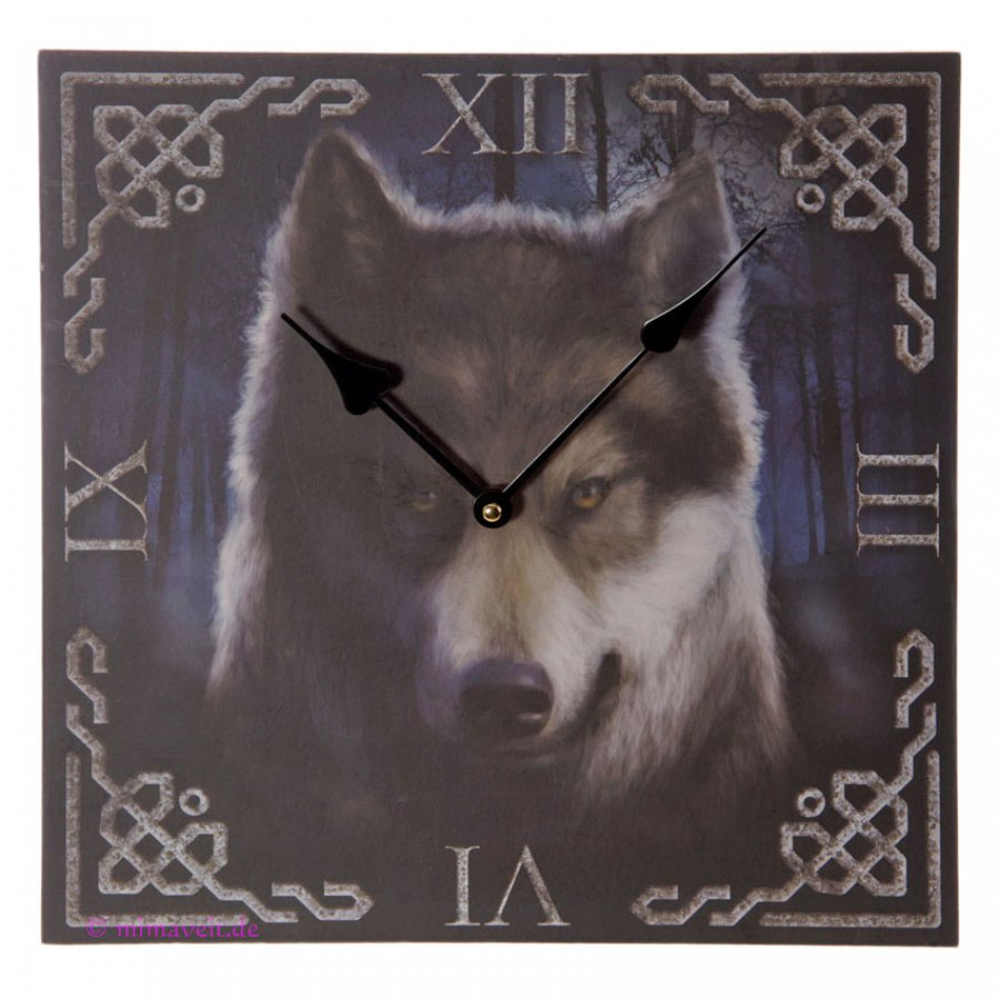 Wanduhr Geister Wolf