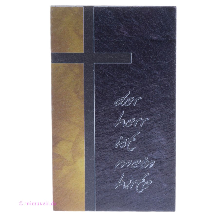 Bild Tafel aus Schiefer mit Kreuz Der Herr ist mein Hirte