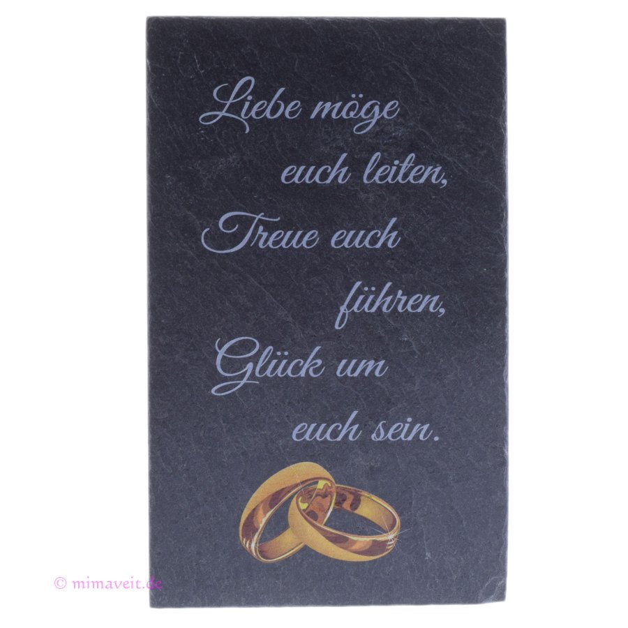 Bild Tafel aus Schiefer mit goldenen Ringen