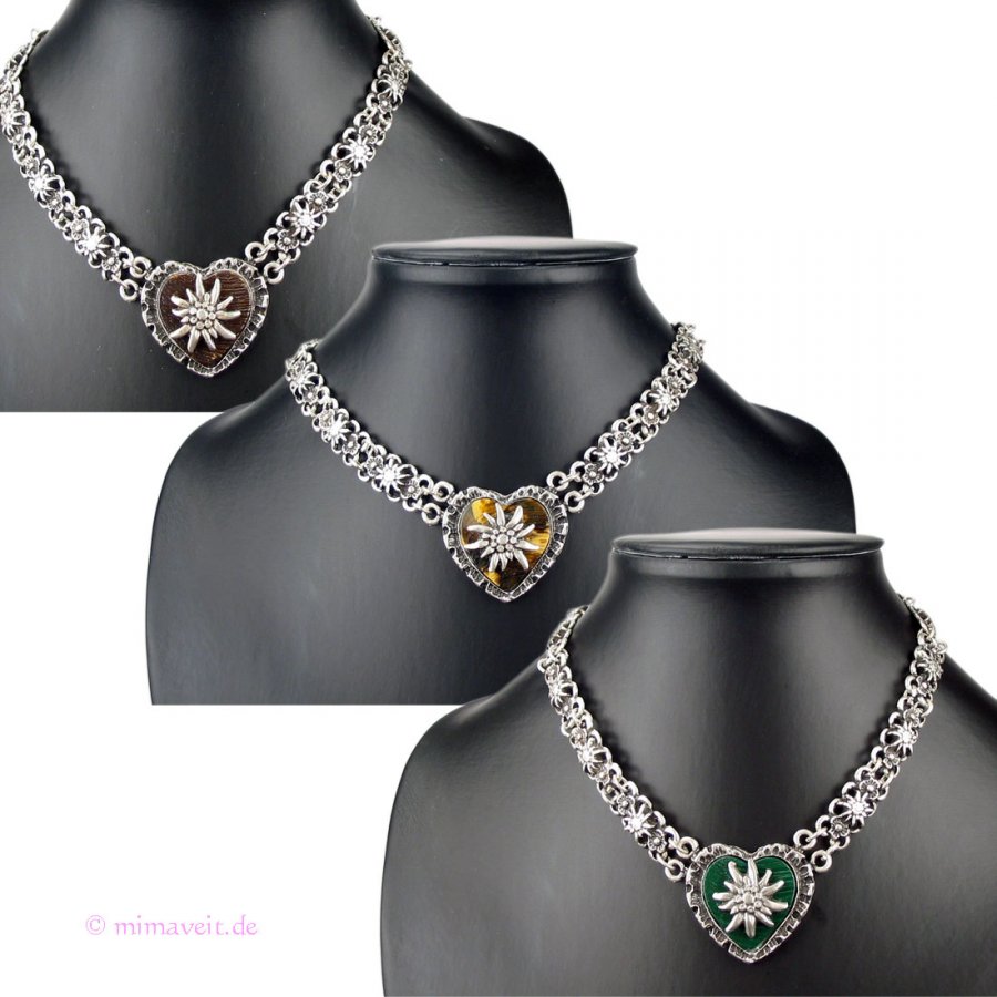 Halskette Edelweiß mit Herz