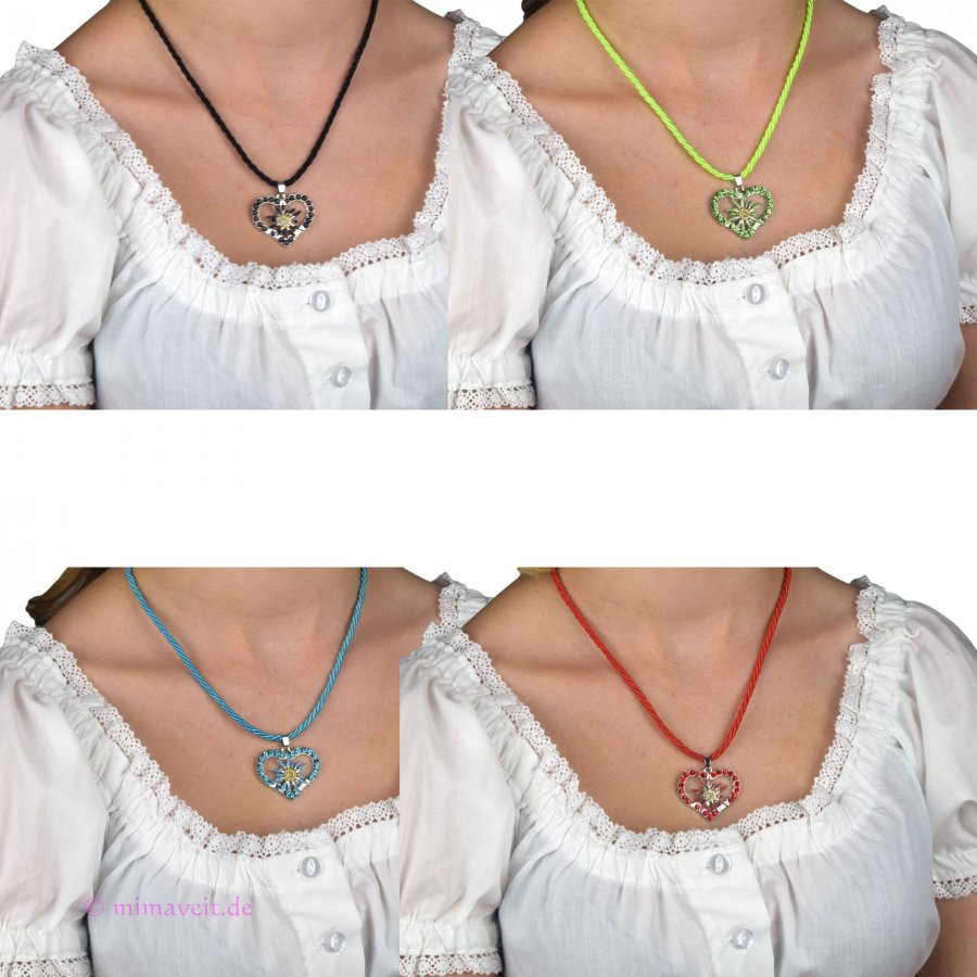 Trachtenkette mit glitzerndem Herz Anhänger