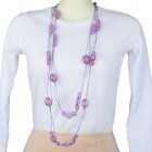 Halskette lila mit Perlen