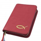 Gotteslobhülle mit Prägung Fisch 5.5 cm breit Kunstleder hellrot