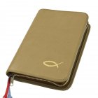 Gotteslobhülle mit Prägung Fisch 4 cm breit Kunstleder hellbraun